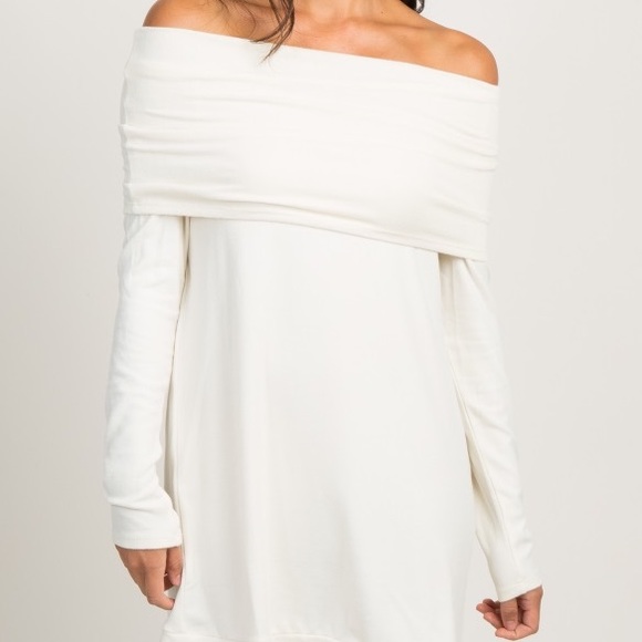 off the shoulder sweatshirt dress